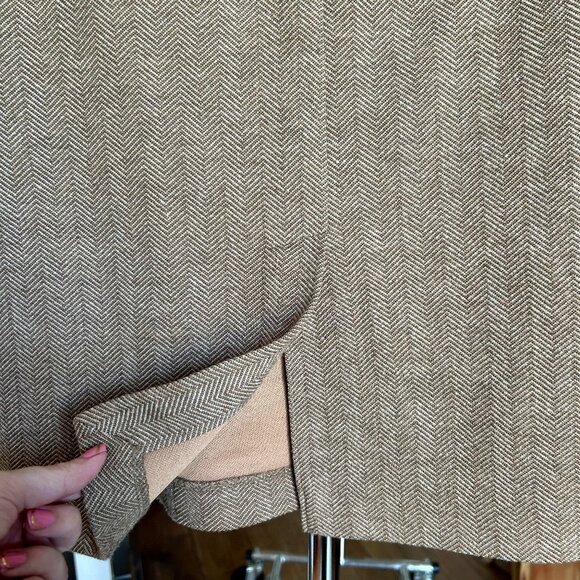 Issac Mizrahi for Target Brown / Tan Herringbone Knit Pencil Skirt Womens Sz 14 - Picture 8 of 8